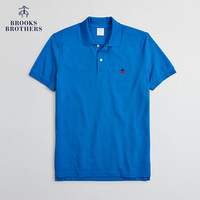 Brooks Brothers/布克兄弟男士20夏新府绸棉logo款修身短袖Polo衫 4002-深蓝色 S