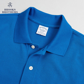 Brooks Brothers/布克兄弟男士20夏新府绸棉logo款修身短袖Polo衫 4002-深蓝色 S