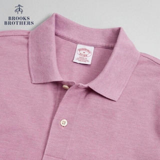 Brooks Brothers/布克兄弟男士Supima棉混纺微弹logo款短袖Polo衫 B650-粉色 M