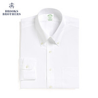 Brooks Brothers/布克兄弟男士Supima棉纯色正装长袖衬衫商务通勤 1001-白色 17/H/5