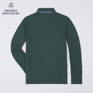 Brooks Brothers/布克兄弟男士21秋新品长袖logo款针织衫Polo衫 3003-绿色 XS