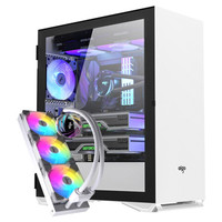 aigo 爱国者 YOGO M2 PRO E-ATX机箱 半侧透 白色+银河 T360 一体式CPU散热器 白色