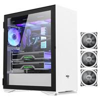 aigo 爱国者 YOGO M2 PRO EATX机箱 半侧透 白色+极光 120mm 机箱散热风扇 3个装