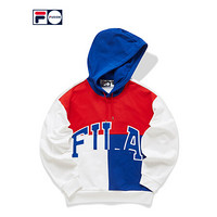 FILA FUSION 斐乐官方连帽卫衣男子2020秋冬季新款套头衫宽松版型 传奇红-RD（宽松版型，建议拍小一码） 185/104A/XXL