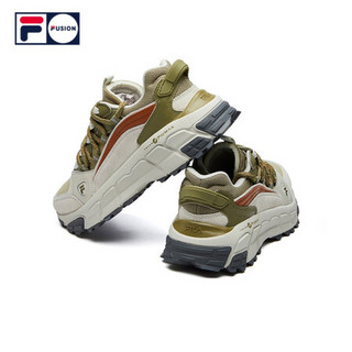 FILA FUSION SKYRUNNER女跑步鞋2021春季新款登山风运动鞋ins潮 帆布绿/银绿色-TS 36.5