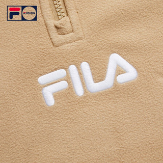 FILA FUSION 斐乐 男子连帽卫衣 2021春季新款拼接街头潮流卫衣 焦卡其-DK 185/104A/XXL