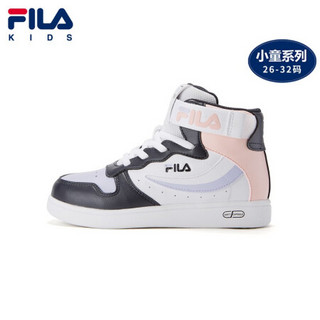 FILA KIDS 斐乐儿童小童2021年春季新款时尚童鞋休闲运动鞋 斐乐白/嫩玫粉-WP-女 30码/内长18.5cm