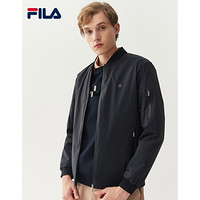 FILA 斐乐官方男士运动外套2021春季新款时尚运动茄克男上衣 正黑色-BK 165/88A/S