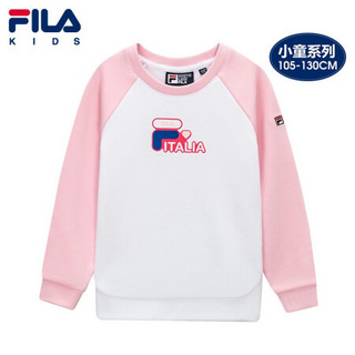 FILA KIDS 斐乐儿童套头卫衣小童女童2021春季时尚针织卫衣 少女粉-LP 130