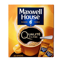 Maxwell House 麦斯威尔 美式黑咖啡小金条25条*1盒法国进口速溶咖啡粉提神送礼