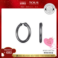TOUS/桃丝熊925暗银圈环耳环简约个性时尚别致耳环2019新款