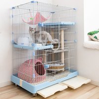 疯狂小狗猫笼子猫咪别墅猫舍猫笼家用双层二三层猫猫围栏室内猫窝猫咪用品