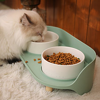 猫碗陶瓷双碗狗碗高脚保护颈椎防打翻猫盆食盆猫咪碗水碗猫咪用品