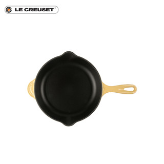 法国进口LE CREUSET酷彩 黑珐琅铸铁锅圆形浅煎锅牛排肉蛋饼23cm