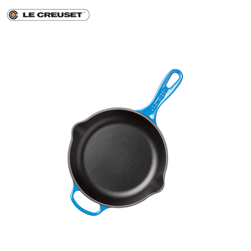 酷彩（Le Creuset）珐琅锅法国进口铸铁锅平底煎蛋煎烤锅多功能电磁炉燃气炉通用 【1-2口之家】桔色 20cm,德国原装进口 法国产Le Creuset/酷彩 煎盘 铸铁珐琅平底煎锅 披萨烤盘烤锅 牛排煎锅 火焰橙 20cm