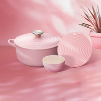 法国 LE CREUSET 酷彩20cm圆形锅炖煮米饭碗汤碗硅胶隔热垫套组