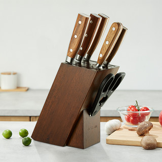 德世朗刀具厨房套装家用7件套不锈钢切菜刀厨师刀水果刀切片刀具