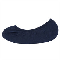 無印良品 MUJI 女式 宽脚尖不易滑落 棉混纺 隐形船袜 深海军蓝 23-25cm
