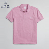 Brooks Brothers/布克兄弟男士20夏新府绸棉logo款修身短袖Polo衫 B650-粉色 S