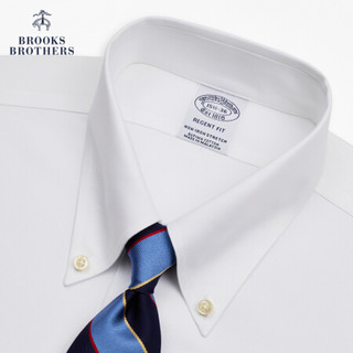 Brooks Brothers/布克兄弟男士微弹牛津纺免烫长袖正装衬衫 1001-白色 16/34