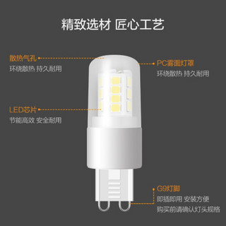 欧普照明（OPPLE）led灯泡 G9灯泡高亮耐用防触电球泡双插脚家用商用灯泡 3瓦暖白光 5只装