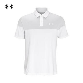 安德玛官方UA T2G Blocked男子高尔夫运动Polo衫Under Armour1368121 白色100 L