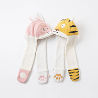 戴维贝拉 davebella戴维贝拉童装新款冬季洋气卡通可爱女童帽子男童保暖套头帽儿童护耳帽 黄色 52( 建议帽围约50-54cm)