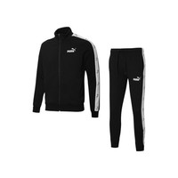 PUMA 彪马 官方男运动套装秋冬男子拼接外套卫裤休闲套装运动服PANEL532697 黑色-01