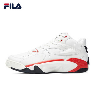 FILA 斐乐官方 JAMBALL MID暴扣男子篮球鞋 2020秋季新款高帮运动鞋球鞋男 明亮白/庆典红-WR 42.5