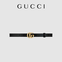 GUCCI古驰闪亮双G带扣皮革腰带