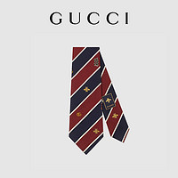 GUCCI古驰标志性图案真丝领带