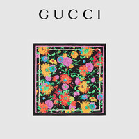 GUCCI古驰Ken Scott印花真丝围巾
