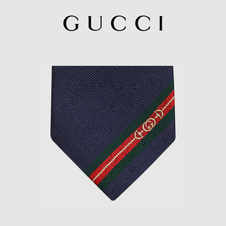 GUCCI 古驰 双G和马衔扣提花真丝领带