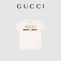 GUCCI 古驰 儿童Gucci标识图案纯棉T恤