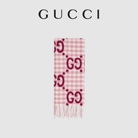 GUCCI 古驰 双G提花羊毛围巾