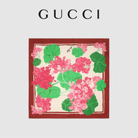 GUCCI古驰Ken Scott印花真丝围巾
