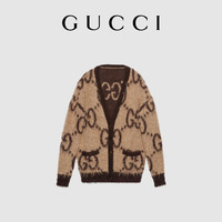 GUCCI古驰双面GG马海毛羊毛混纺开衫