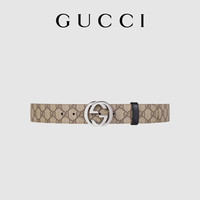 GUCCI古驰互扣式双G带扣双面腰带