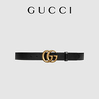 GUCCI 古驰 双G带扣皮革腰带