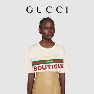 GUCCI古驰女士Gucci Boutique印花T恤