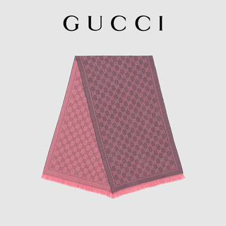 GUCCI古驰双G提花图案针织围巾