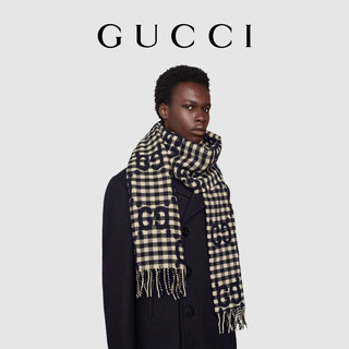 GUCCI古驰双G提花羊毛围巾