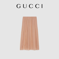 GUCCI古驰真丝雪纺中长半身裙