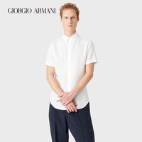 乔治·阿玛尼 GIORGIO ARMANI/阿玛尼男士经典复刻系列纯色亚麻短袖衬衫