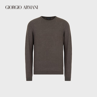 乔治·阿玛尼 GIORGIO ARMANI/阿玛尼秋冬男士波浪效果桑蚕丝棉质针织衫