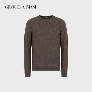 GIORGIO ARMANI/阿玛尼秋冬男士波浪效果桑蚕丝棉质针织衫