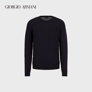乔治·阿玛尼 GIORGIO ARMANI/阿玛尼秋冬男士波浪效果桑蚕丝棉质针织衫