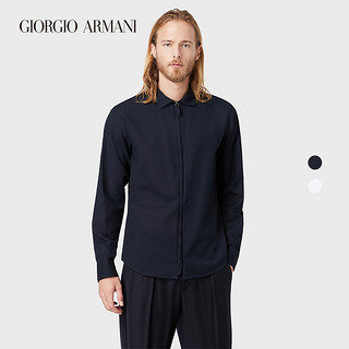 GIORGIO ARMANI/阿玛尼秋冬男士经典复刻系列泡泡纱修身拉链衬衫