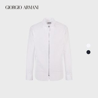 GIORGIO ARMANI/阿玛尼秋冬男士经典复刻系列泡泡纱修身拉链衬衫