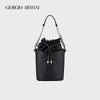 GIORGIO ARMANI/阿玛尼女士运动风GA logo时尚皮革水桶包